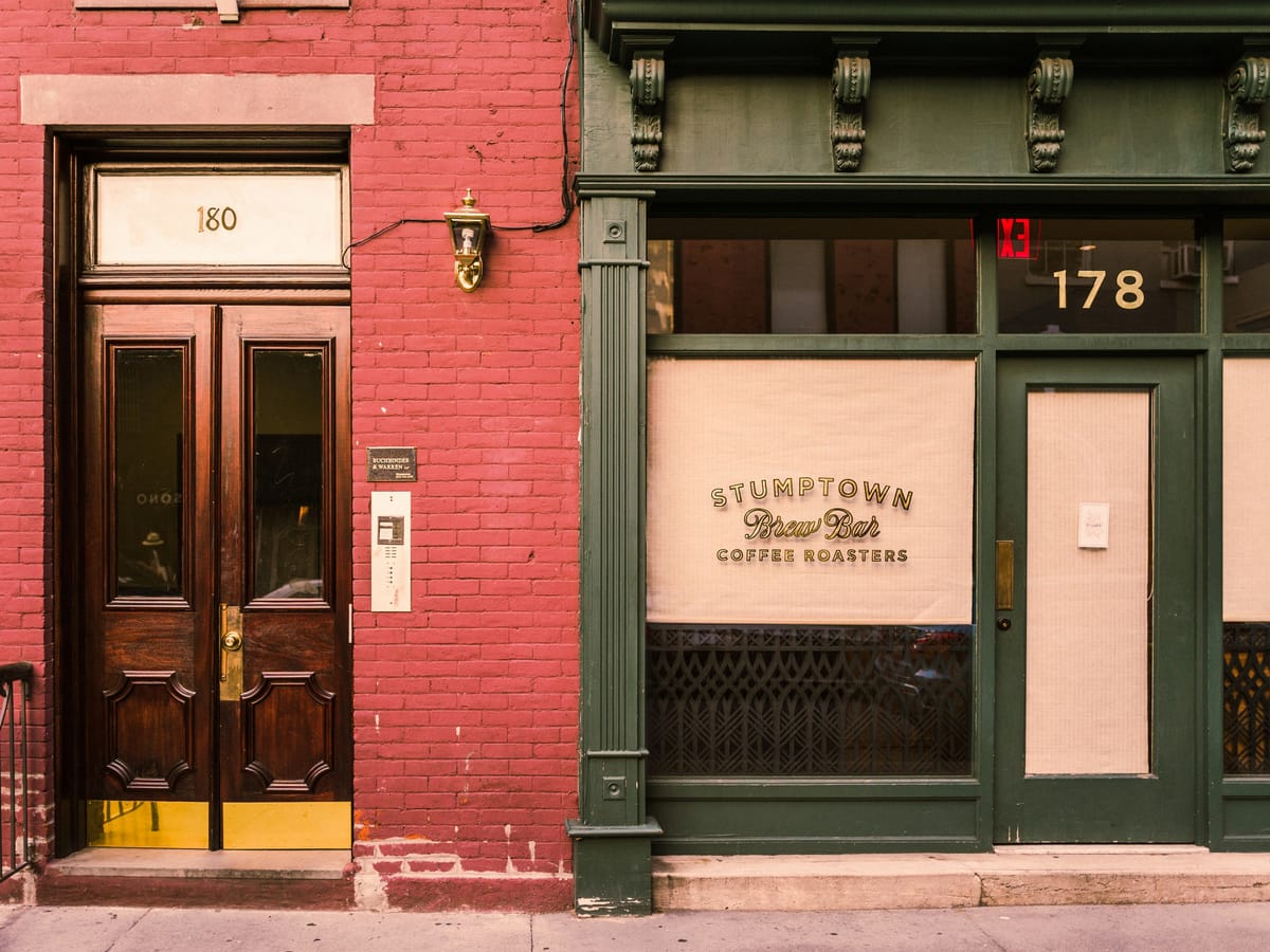 Street-level retail storefronts