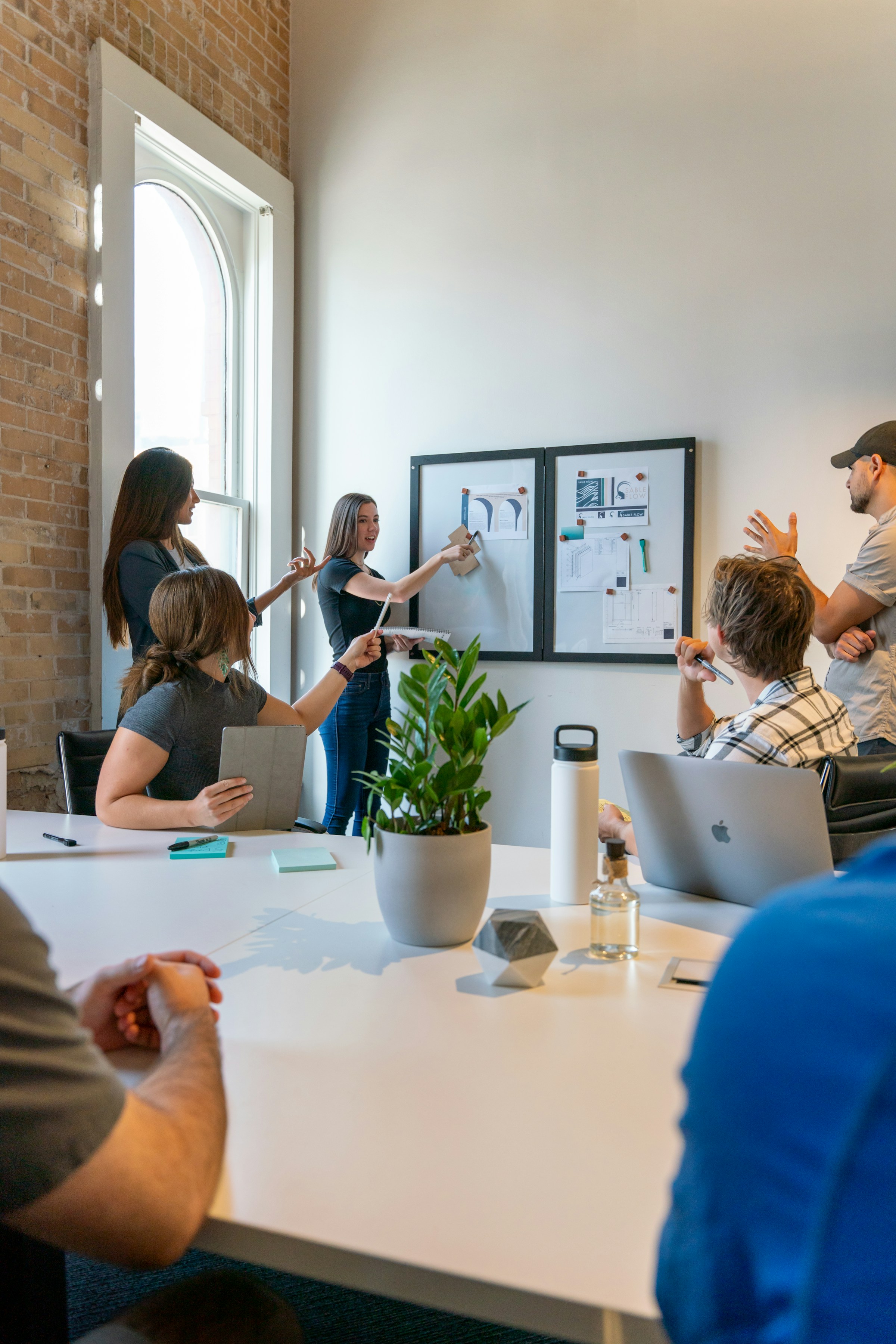 Team of professionals collaborating around a table